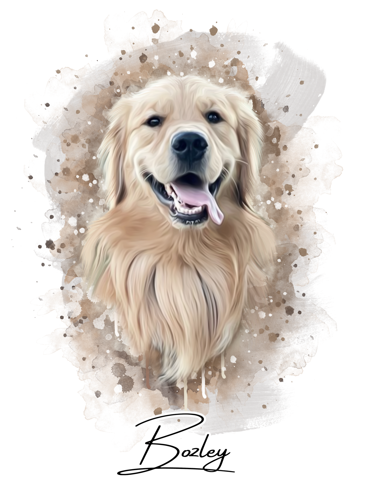 Digital Only Watercolor Portrait of Your Pet