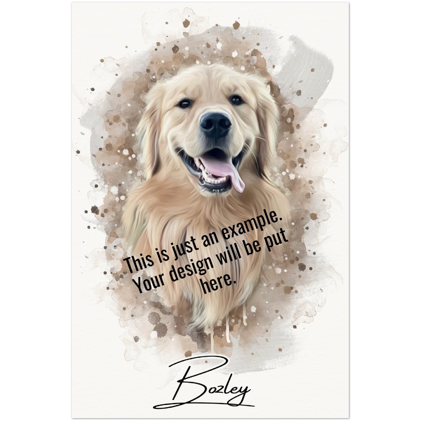 Digital Watercolor Portrait of Your Pet on Museum-Quality Matte Paper